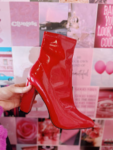 Size 10 Left- Holiday Bootie- Red