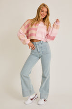 High Rise Patch Pocket Jeans