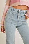 High Rise Patch Pocket Jeans