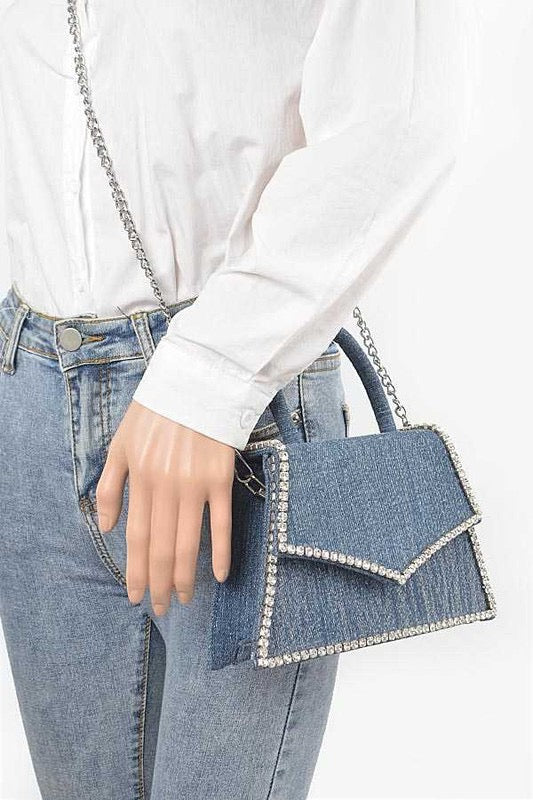 Denim Rhinestone Purse