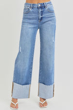 Milly High Rise Ankle Cuff Denim