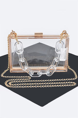 Plastic Link Handle Clear Purse