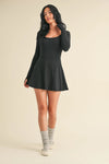 Fit and Flare Long Sleeve Mini Dress