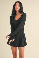 Fit and Flare Long Sleeve Mini Dress