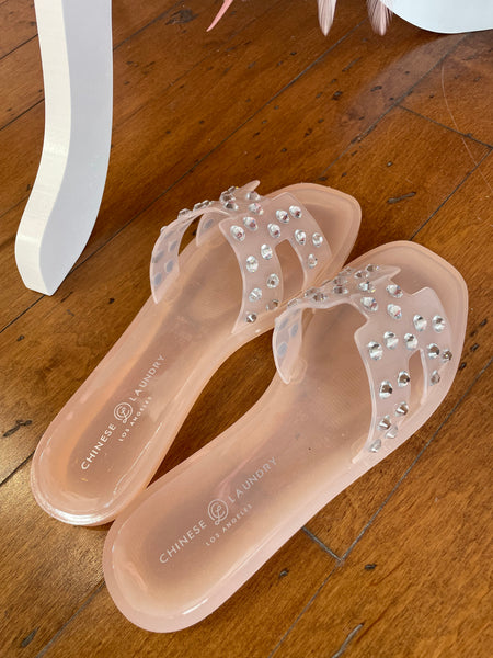 Size 6 Left- Are You Jelly Slip Sandals